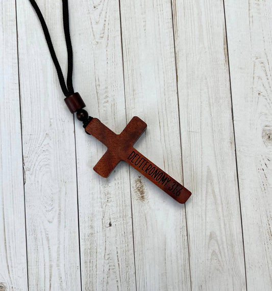 Wooden Cross Necklace