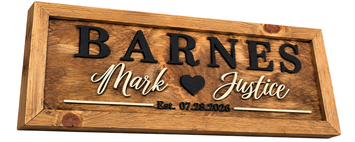 Personalized Heirloom Family Name Sign | Custom Wedding & Home Gift