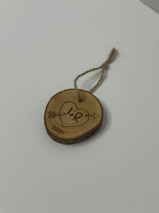 Natural Tree Slice Christmas Ornament