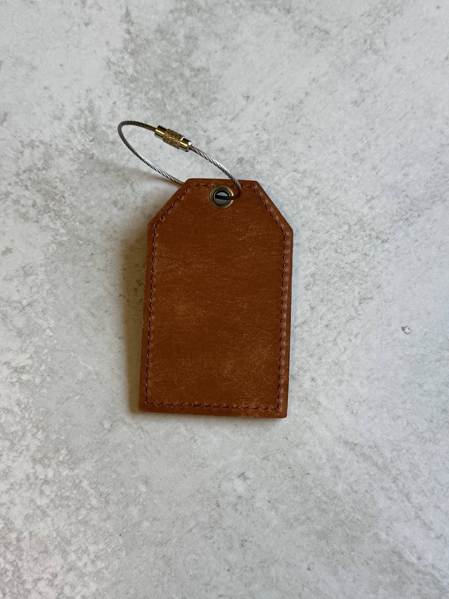 Leather Luggage Tag with Cable
