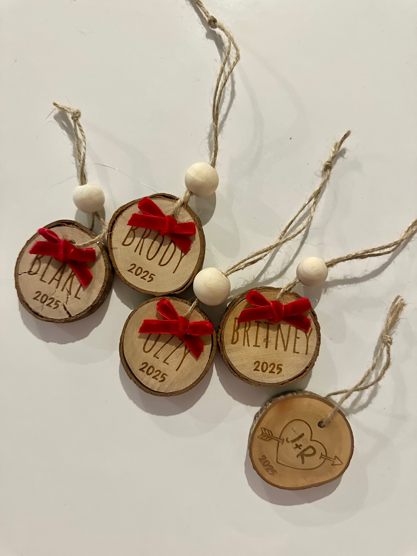 Natural Tree Slice Christmas Ornament