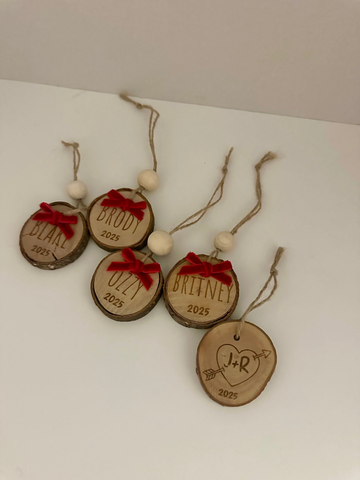 Natural Tree Slice Christmas Ornament