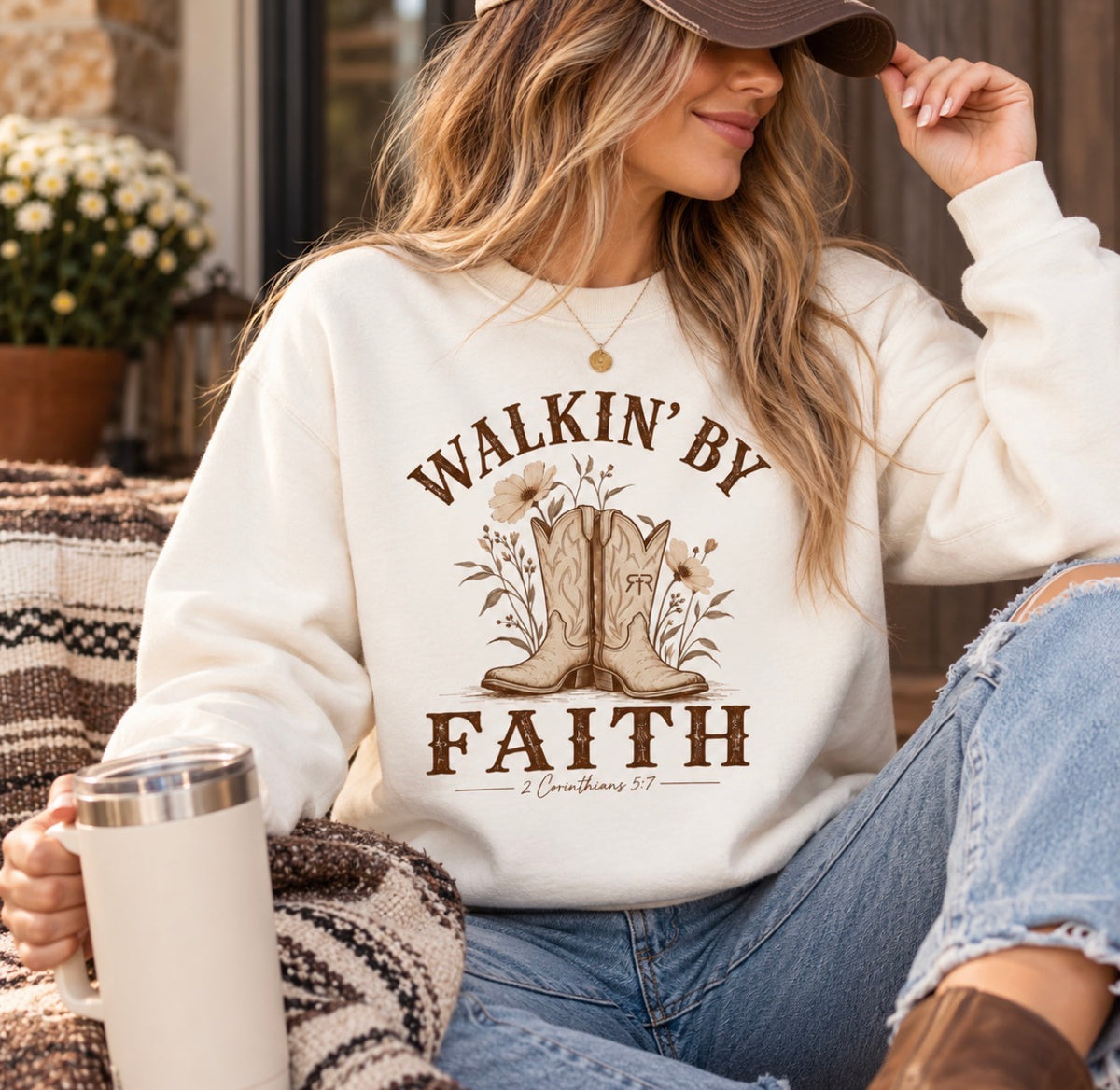 Remain Rooted™ | Walkin by Faith Crew Neck Sweatshirt