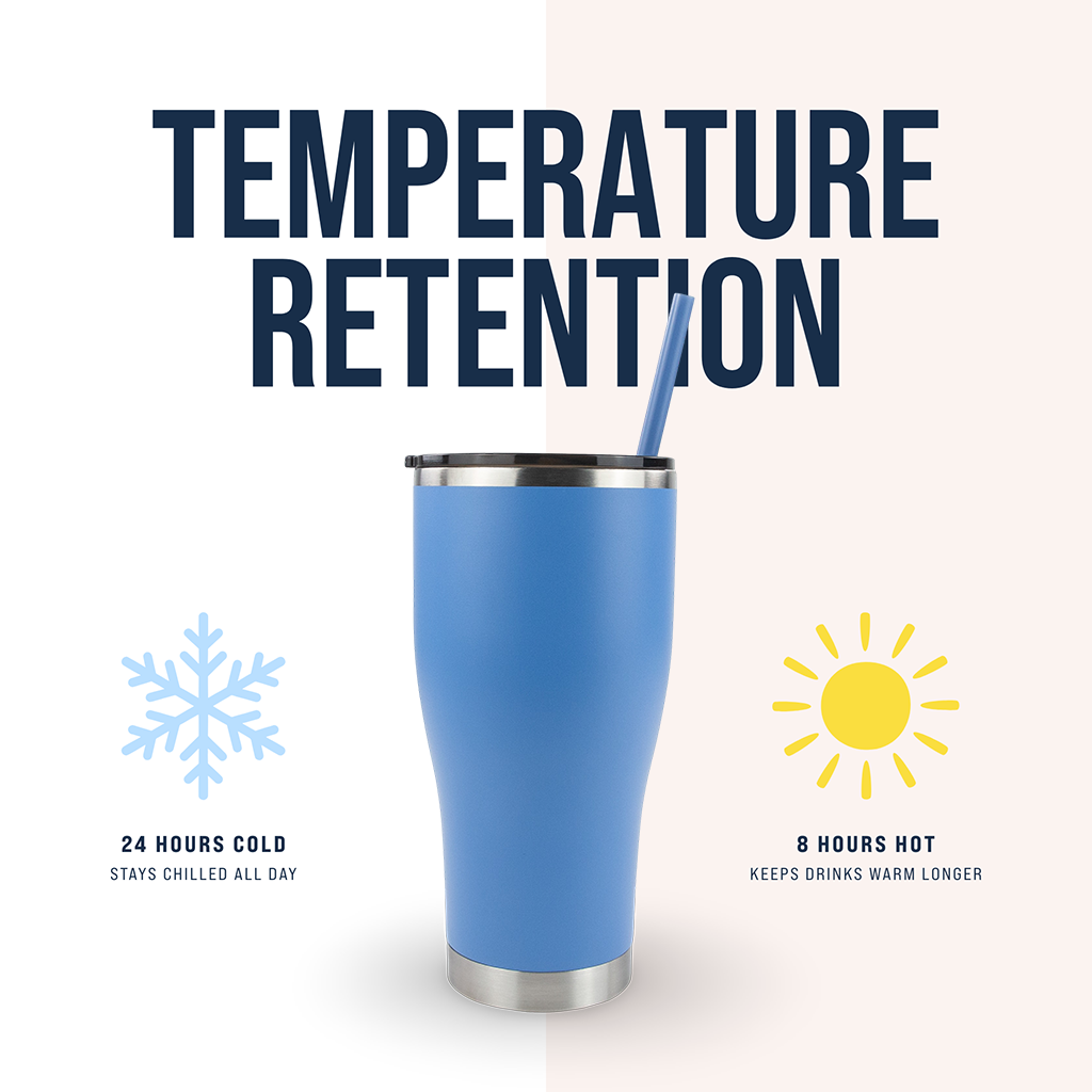 30oz POWDER COATED MODERN CURVE TUMBLER