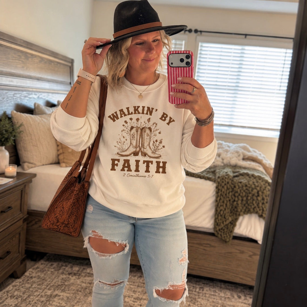 Remain Rooted™ | Walkin by Faith Crew Neck Sweatshirt