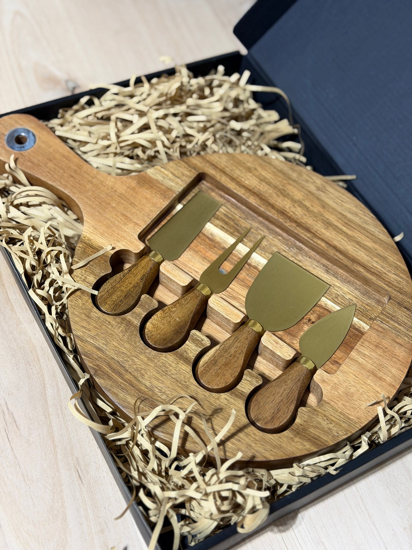 Acacia Wood Cheese Board Gift Set