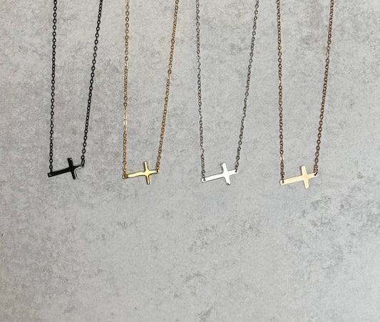 Horizontal Cross Necklace