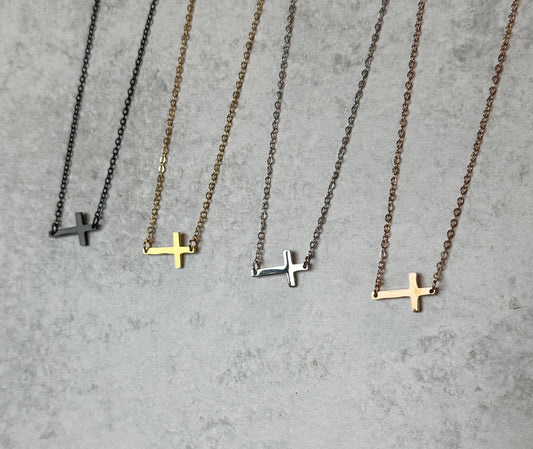 Horizontal Cross Necklace