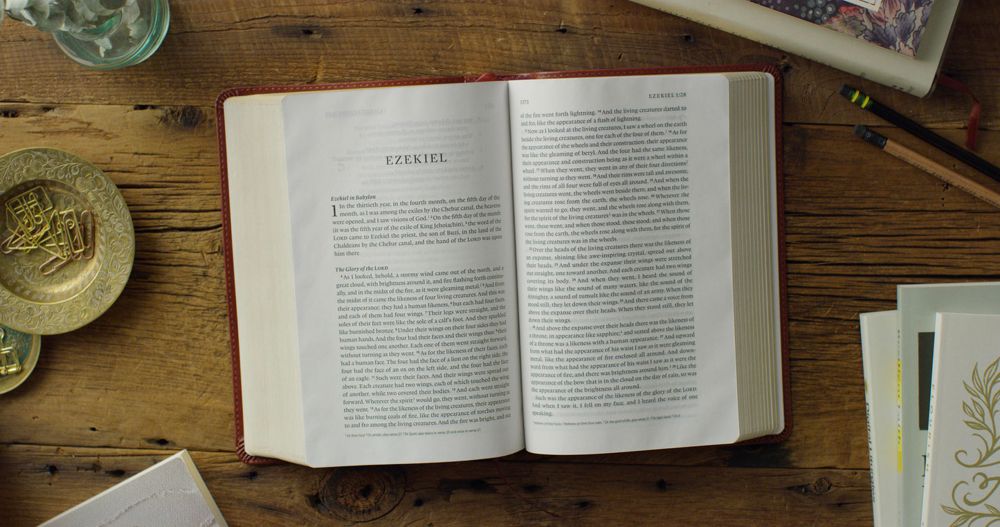 ESV Single Column Heritage Bible - Chestnut