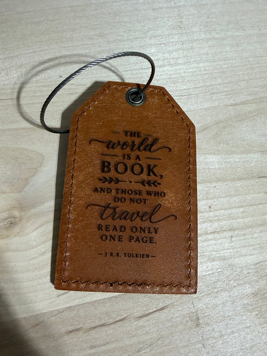 Leather Luggage Tag with Cable