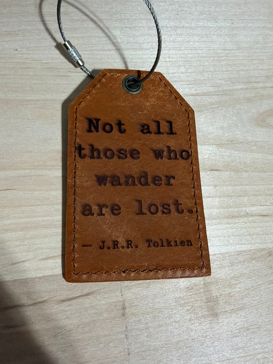 Leather Luggage Tag with Cable
