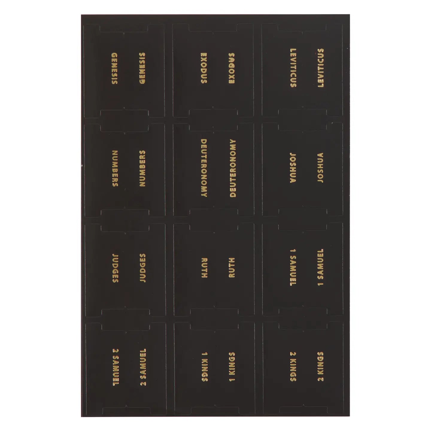 Bible Indexing Tabs Black W/Gold Foil
