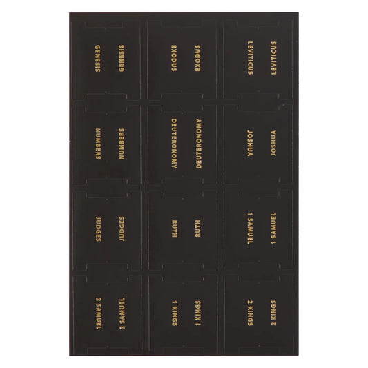 Bible Indexing Tabs Black W/Gold Foil