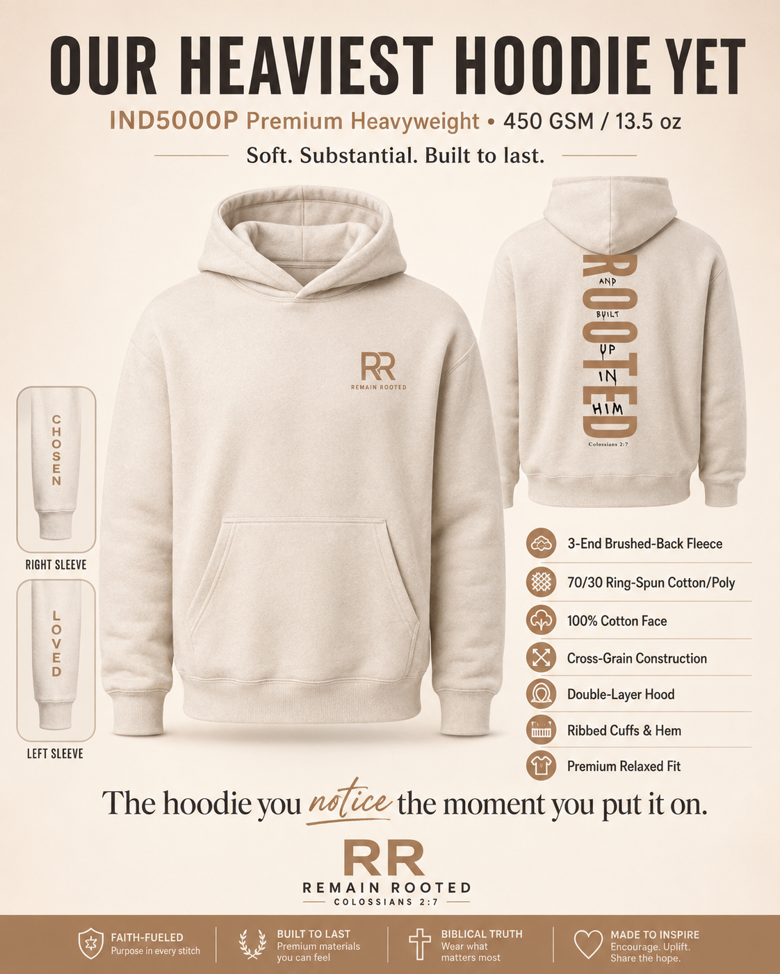 Remain Rooted™ Heavyweight Hoodie | Women's Christian Hoodie