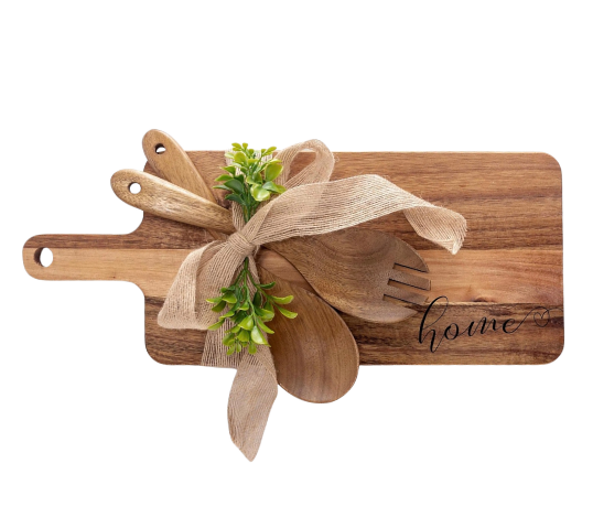 Cutting Board and Spoons
