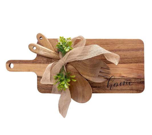 Cutting Board and Spoons