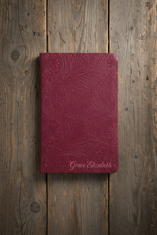 ESV Large Print Thinline Bible - Raspberry Floral