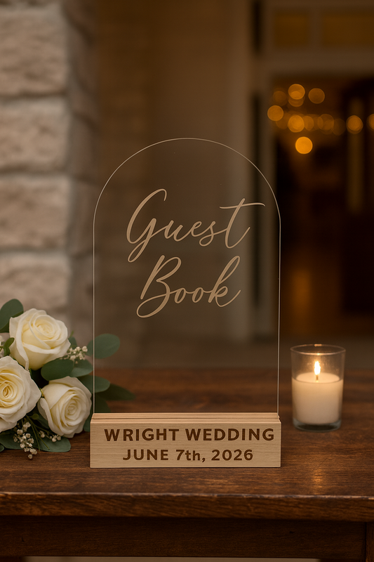 Custom Engraved Acrylic Name Sign – Wedding & Event Table Decor