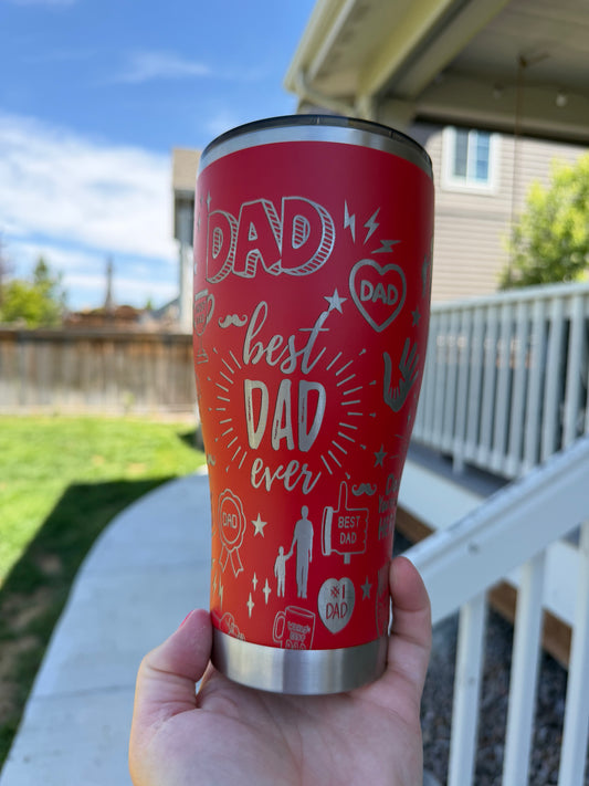 30oz POWDER COATED MODERN CURVE TUMBLER - Best DAD Ever