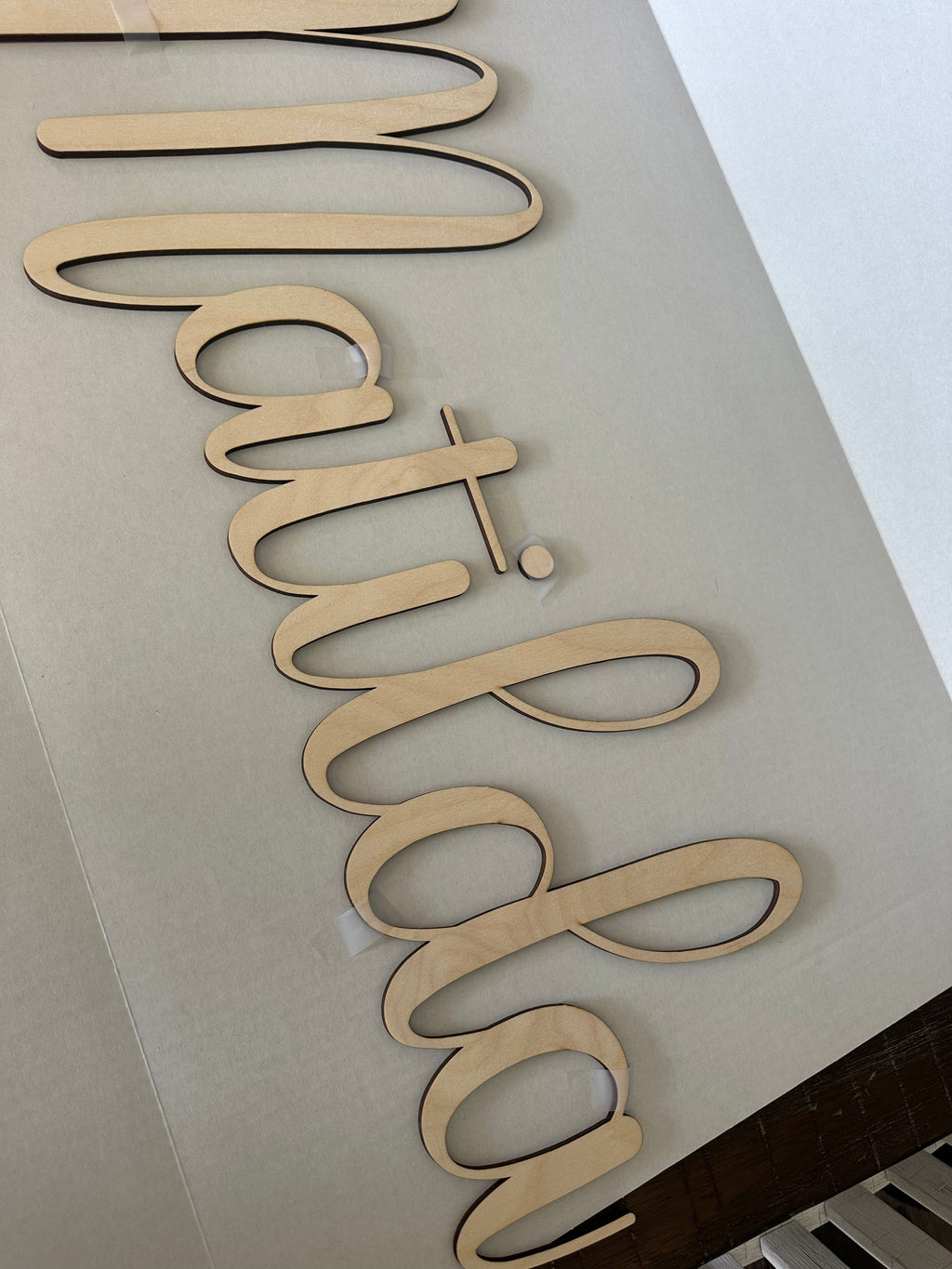 Custom Script Name Sign – Personalized Wood Cutout (1"–48" | Unfinished Birch or Painted)