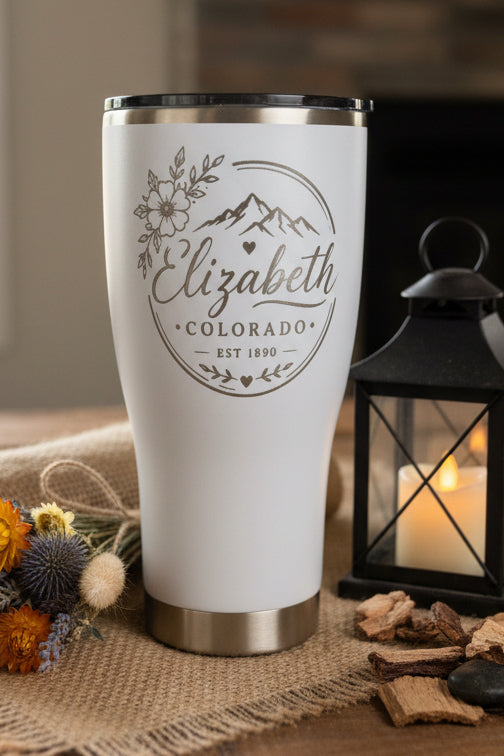 30oz POWDER COATED MODERN CURVE TUMBLER