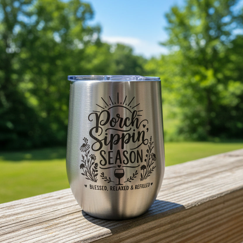 12oz INSULATED TUMBLER STYLE WINE GLASS