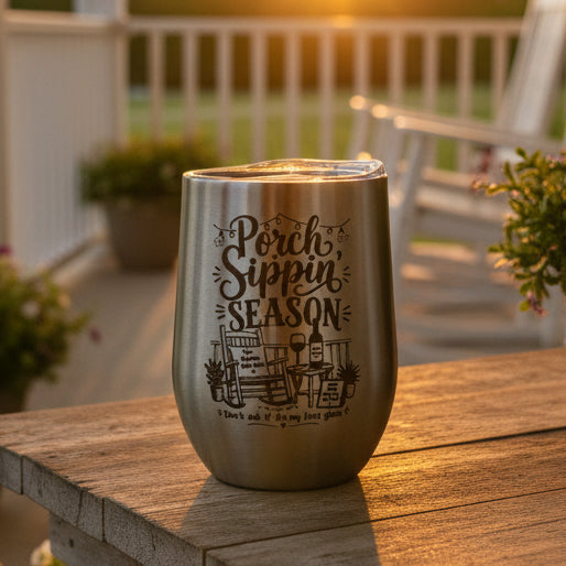 12oz INSULATED TUMBLER STYLE WINE GLASS