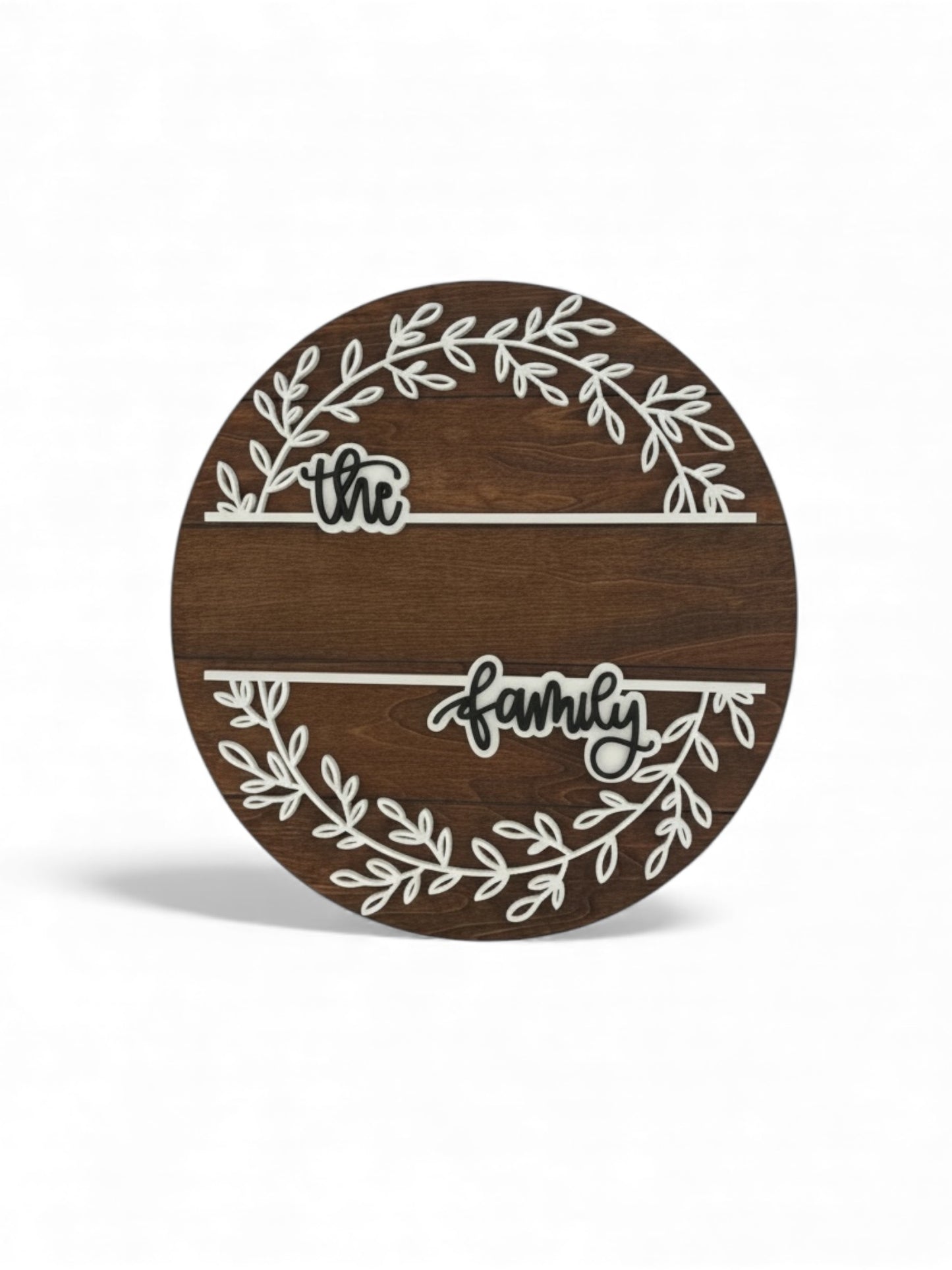 16” Personalized Family Name Round Wood Sign