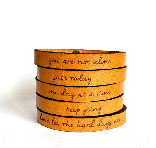 Hopeful Thin Leather Bracelet Collection - Encourage 