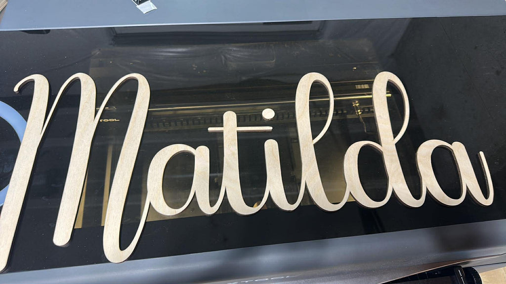 Custom Script Name Sign – Personalized Wood Cutout (1"–48" | Unfinished Birch or Painted)