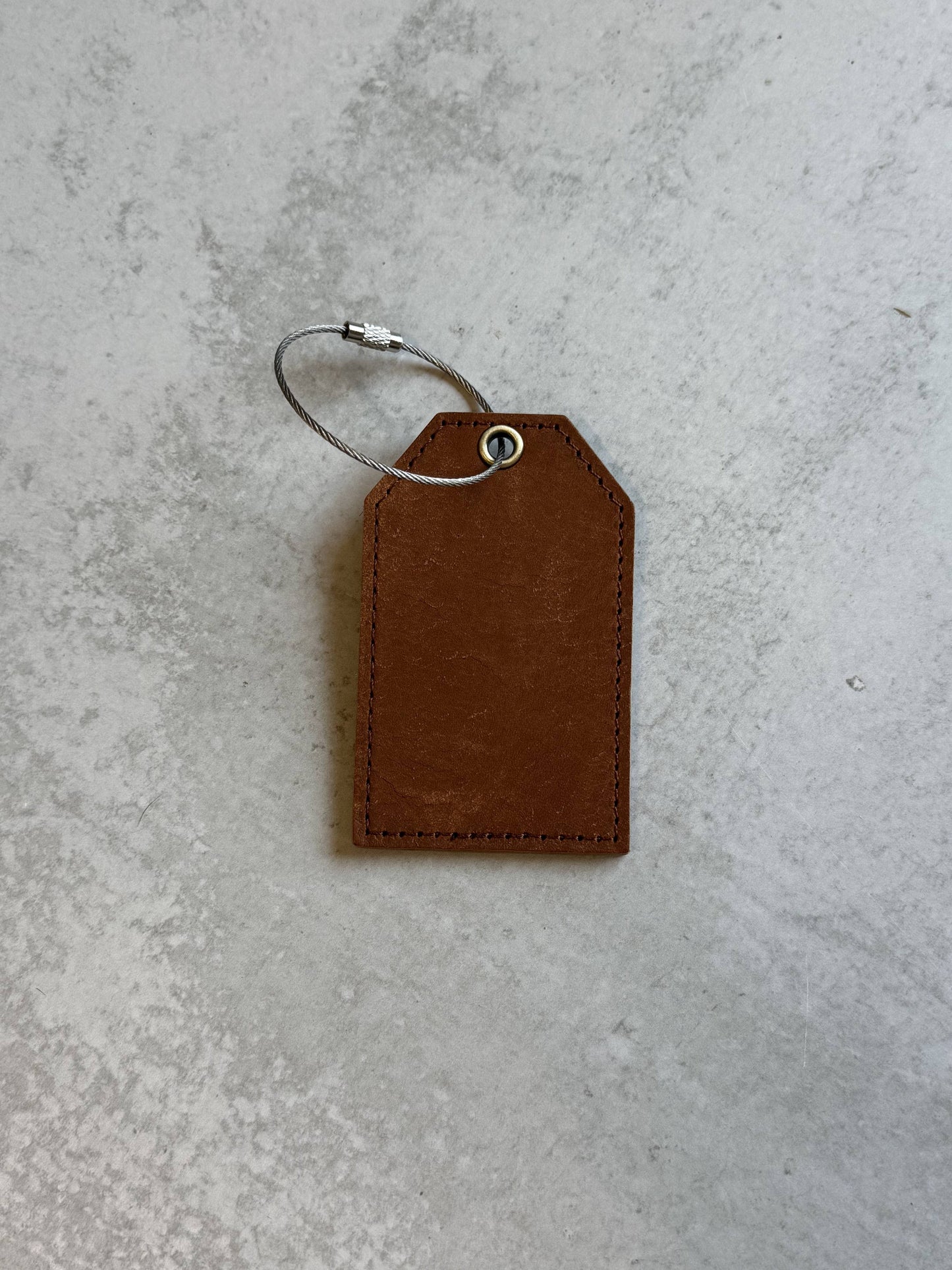 Leather Luggage Tag with Cable