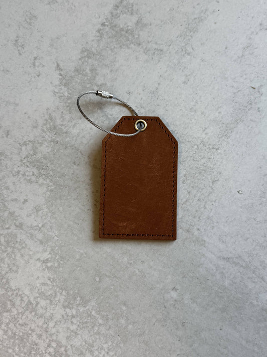 Leather Luggage Tag with Cable