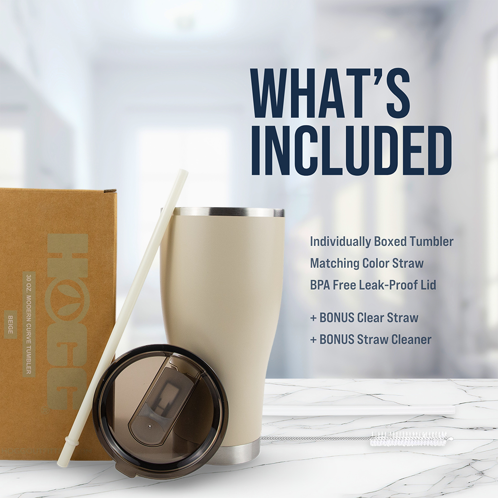 30oz POWDER COATED MODERN CURVE TUMBLER