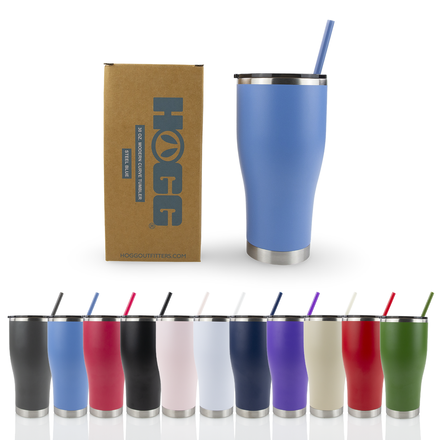 30oz POWDER COATED MODERN CURVE TUMBLER
