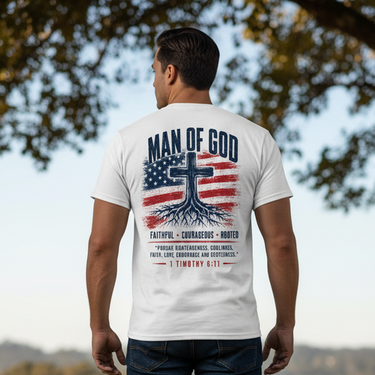 Remain Rooted Man of God Patriotic Tee