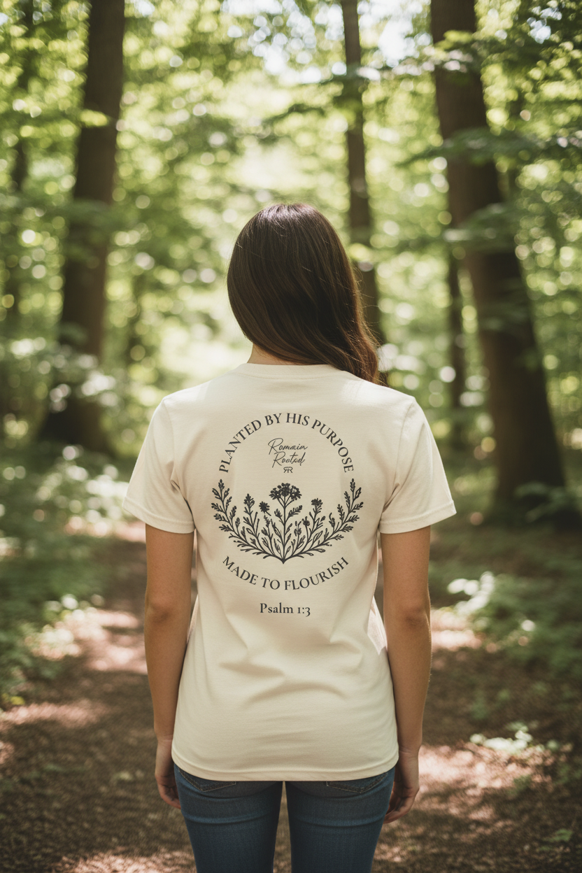 Planted by His Purpose — Remain Rooted™ Women’s Tee