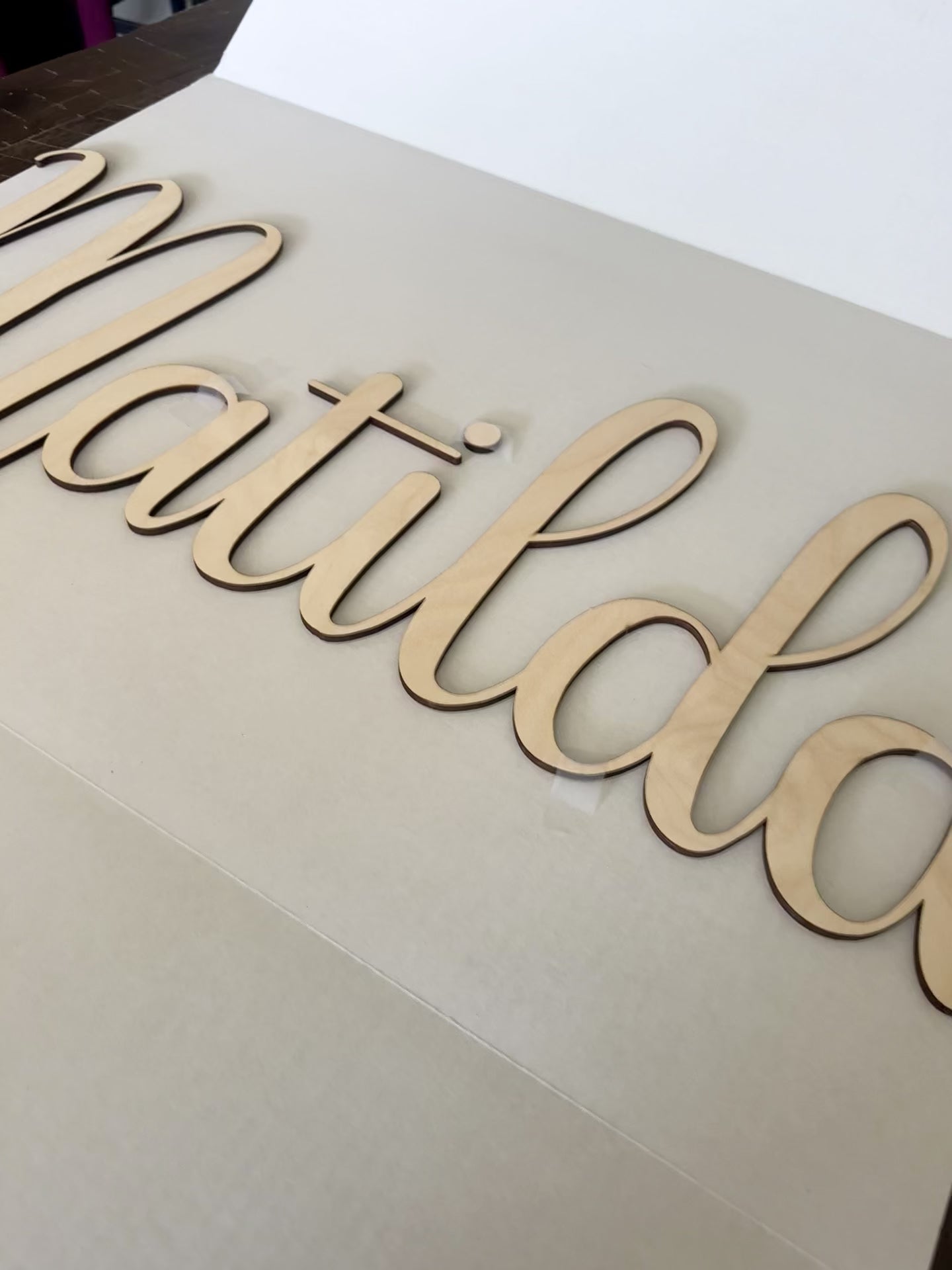 Custom Script Name Sign – Personalized Wood Cutout (1"–48" | Unfinished Birch or Painted)